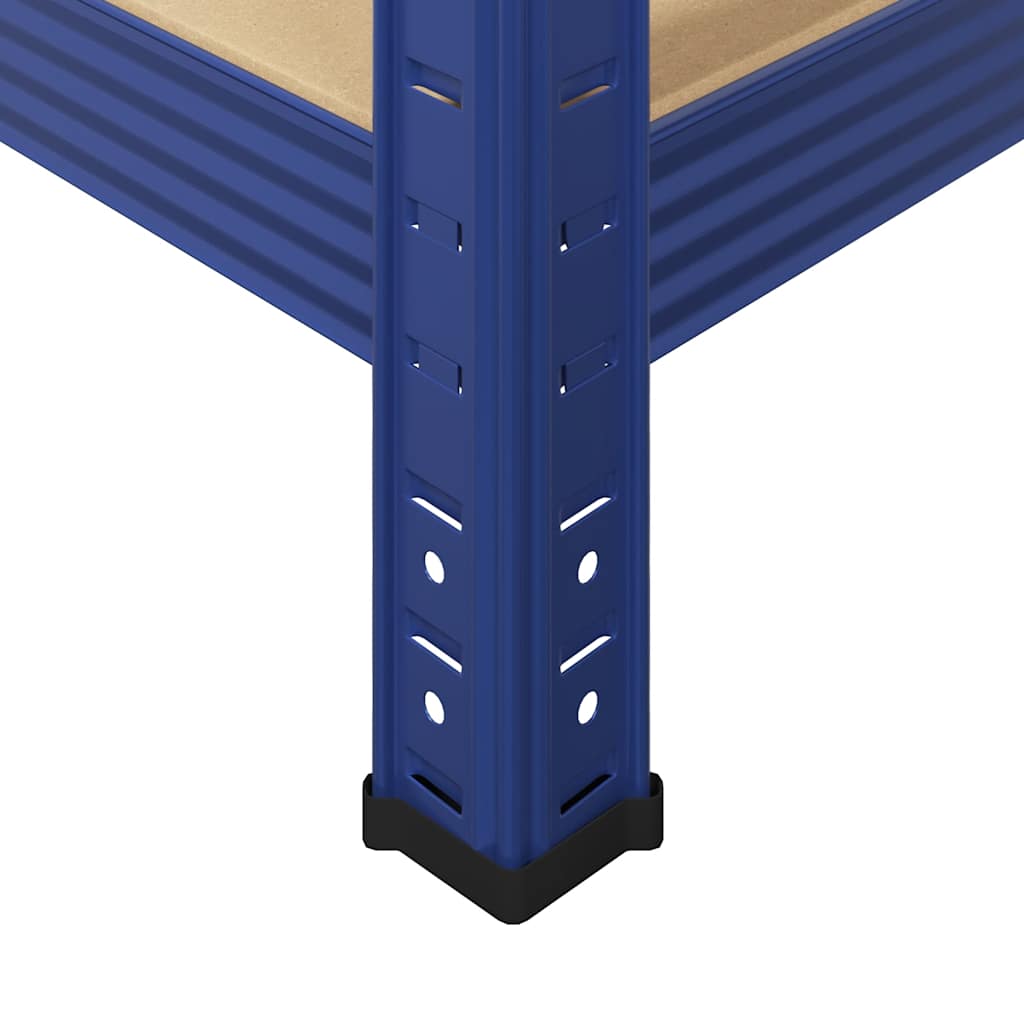 vidaXL Étagères de rangement à 5 niveaux 2 pcs Bleu Acier et bois