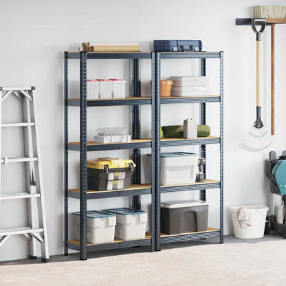 vidaXL Étagères de rangement 5 niveaux 2 pcs Anthracite Acier et bois