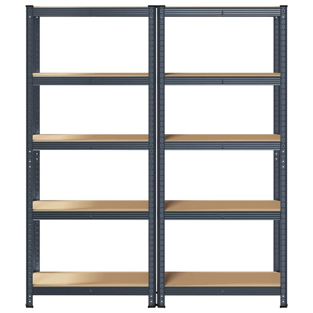 vidaXL Étagères de rangement 5 niveaux 2 pcs Anthracite Acier et bois