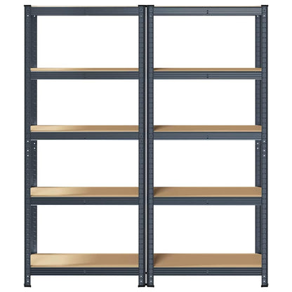 vidaXL Étagères de rangement 5 niveaux 2 pcs Anthracite Acier et bois