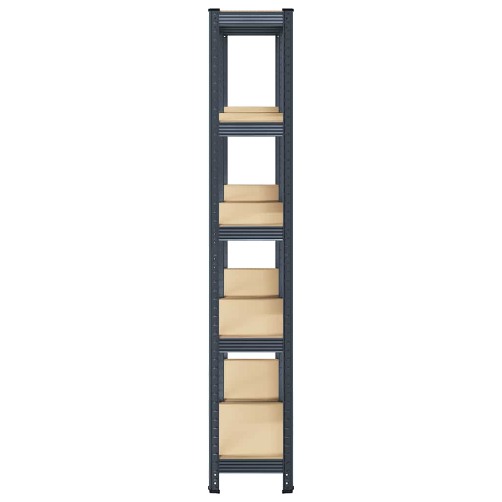 vidaXL Étagères de rangement 5 niveaux 2 pcs Anthracite Acier et bois