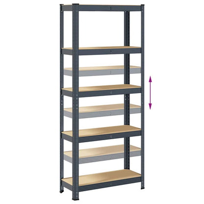 vidaXL Étagères de rangement 5 niveaux 2 pcs Anthracite Acier et bois