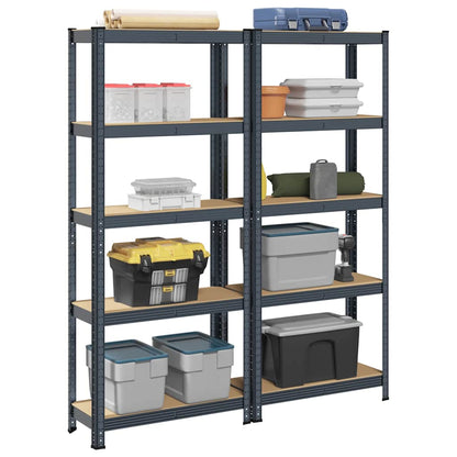 vidaXL Étagères de rangement 5 niveaux 2 pcs Anthracite Acier et bois