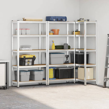 vidaXL Étagères de rangement à 5 niveaux 3 pcs acier bois d'ingénierie