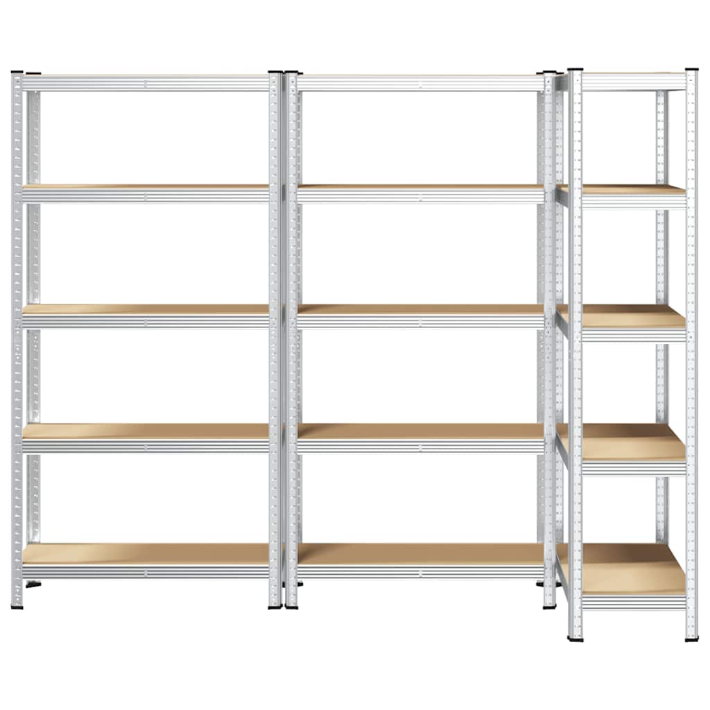 vidaXL Étagères de rangement à 5 niveaux 3 pcs acier bois d'ingénierie