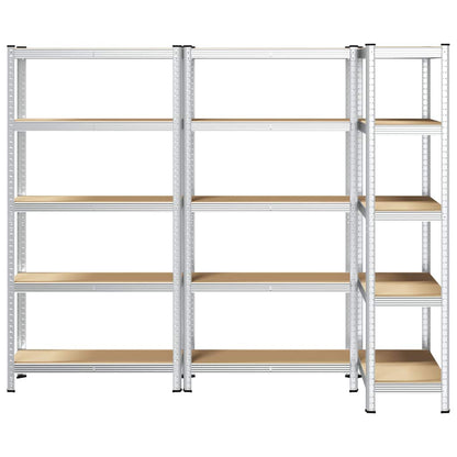 vidaXL Étagères de rangement à 5 niveaux 3 pcs acier bois d'ingénierie