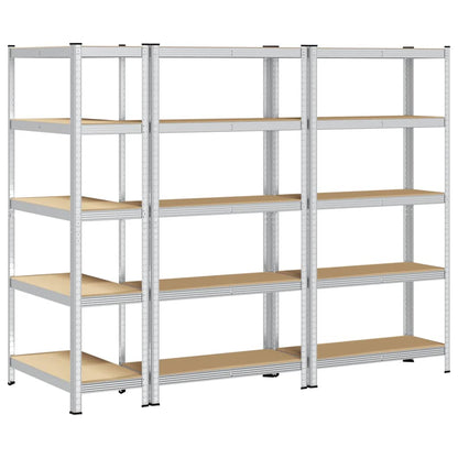 vidaXL Étagères de rangement à 5 niveaux 3 pcs acier bois d'ingénierie