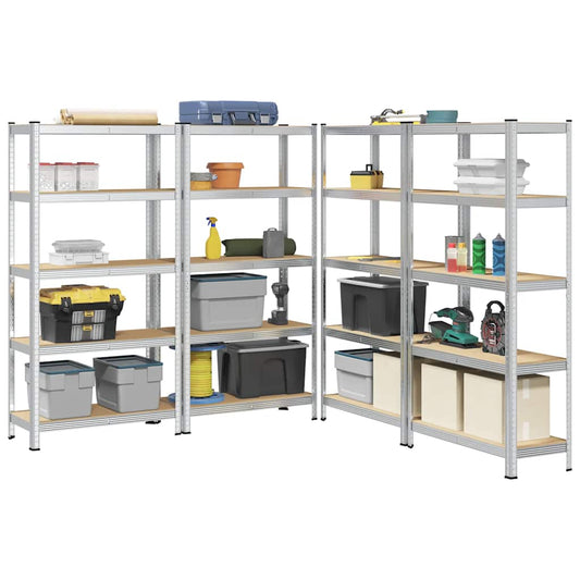 vidaXL Étagères de rangement à 5 niveaux 4 pcs acier bois d'ingénierie