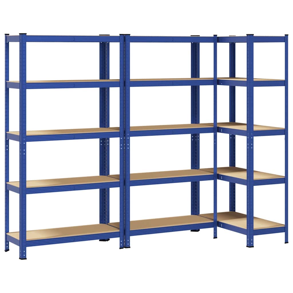 vidaXL Étagères de rangement à 5 niveaux 3 pcs Bleu