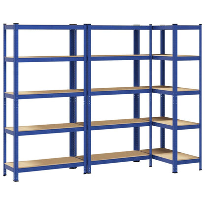 vidaXL Étagères de rangement à 5 niveaux 3 pcs Bleu