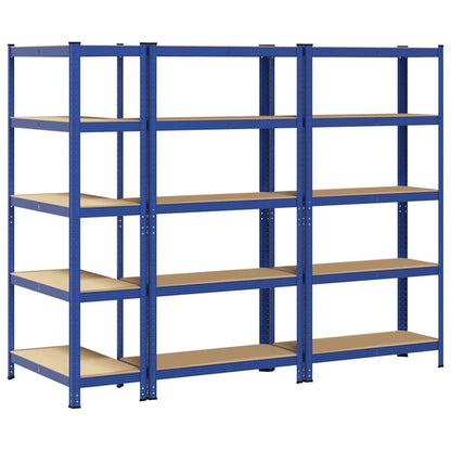 vidaXL Étagères de rangement à 5 niveaux 3 pcs Bleu