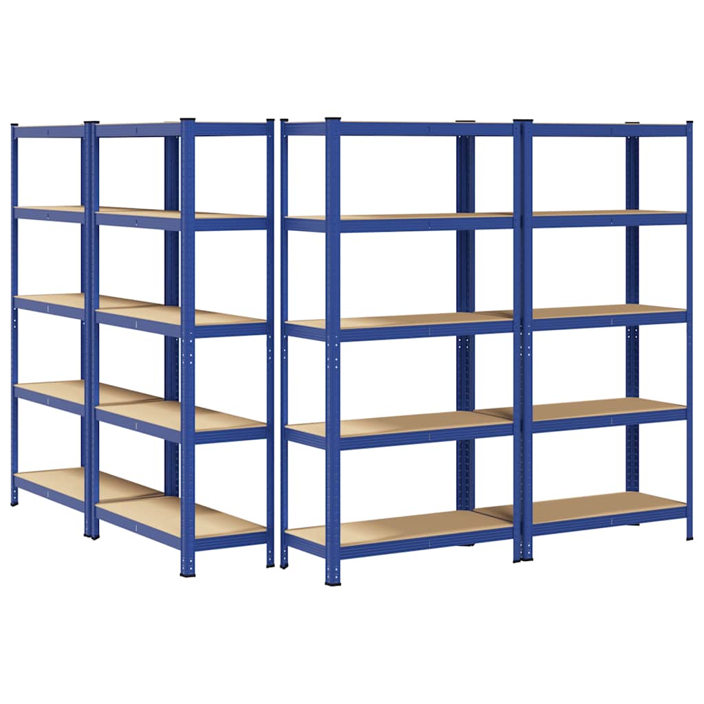 vidaXL Étagères de rangement à 5 niveaux 4 pcs bleu