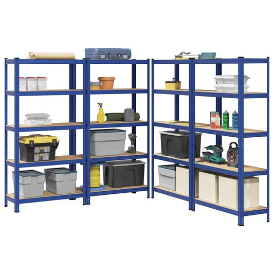 vidaXL Étagères de rangement à 5 niveaux 4 pcs bleu