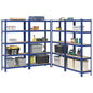 vidaXL Étagères de rangement à 5 niveaux 4 pcs bleu