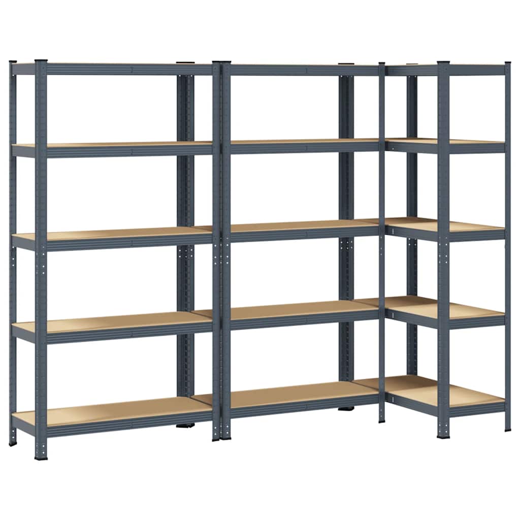vidaXL Étagères de rangement 5 niveaux 3 pcs acier bois d'ingénierie
