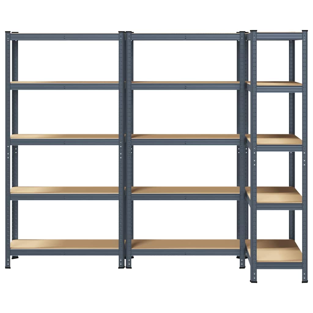 vidaXL Étagères de rangement 5 niveaux 3 pcs acier bois d'ingénierie