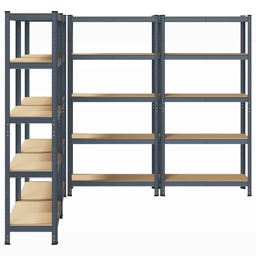 vidaXL Étagères de rangement 5 niveaux 4 pcs anthracite acier et bois