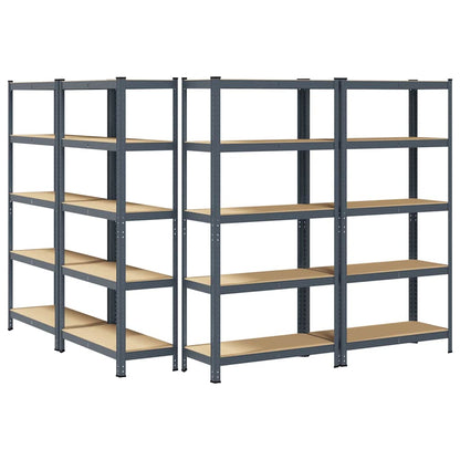 vidaXL Étagères de rangement 5 niveaux 4 pcs anthracite acier et bois