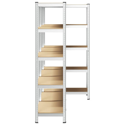 vidaXL Étagère à 5 niveaux 3 pcs Argenté Acier et bois ingénierie