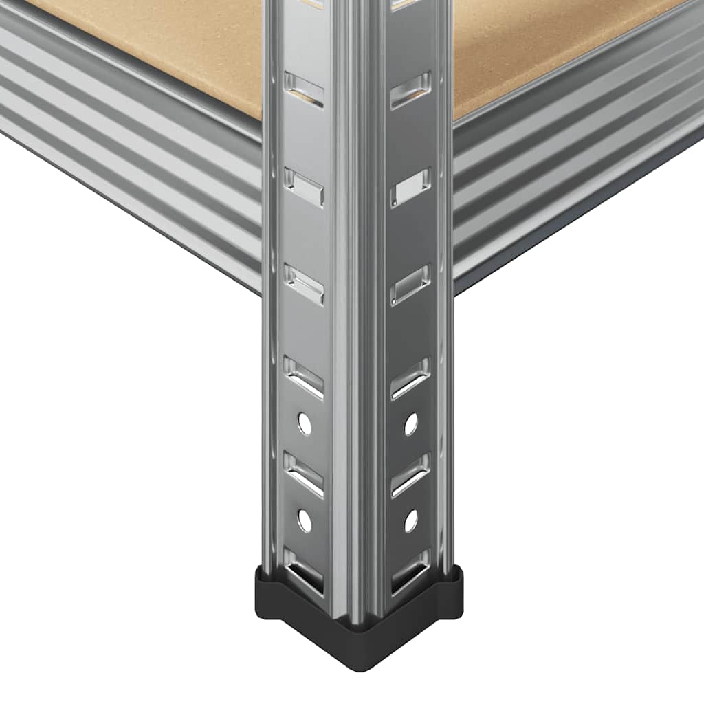 vidaXL Étagère à 5 niveaux 3 pcs Argenté Acier et bois ingénierie