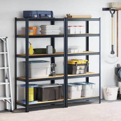 vidaXL Étagère à 5 niveaux 2 pcs anthracite acier et bois ingénierie