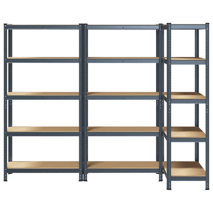 vidaXL Étagère à 5 niveaux 3 pcs anthracite acier et bois ingénierie