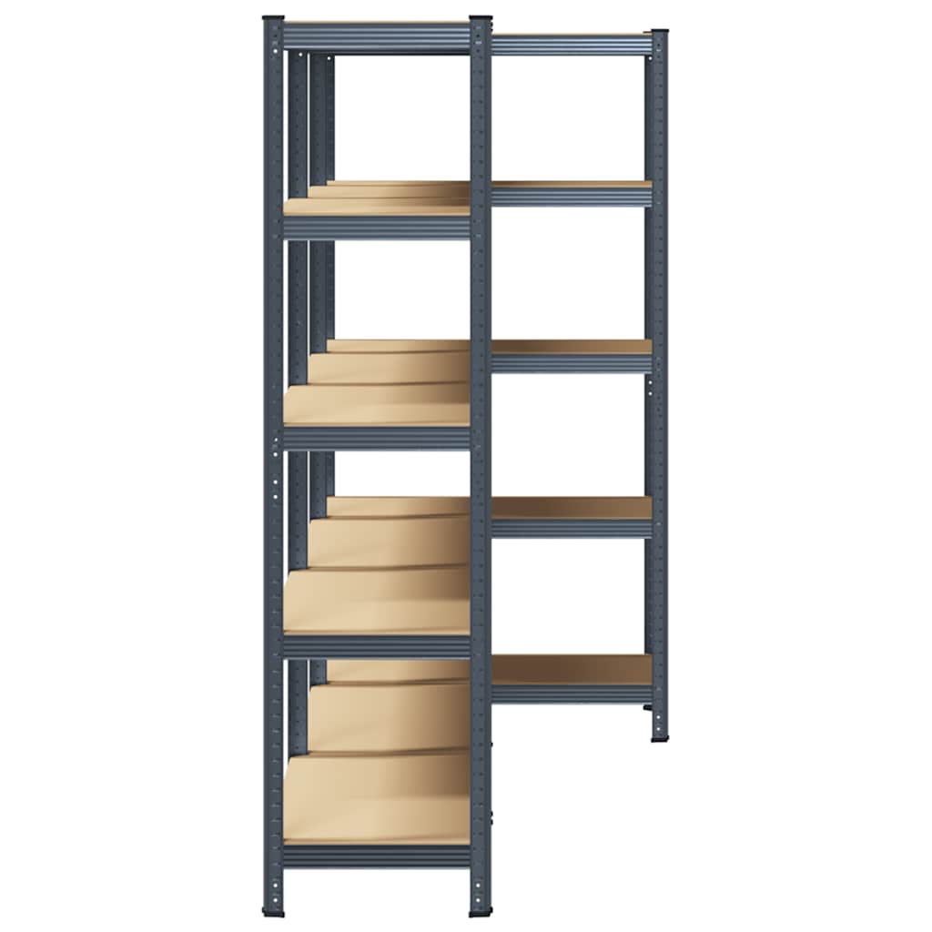vidaXL Étagère à 5 niveaux 3 pcs anthracite acier et bois ingénierie