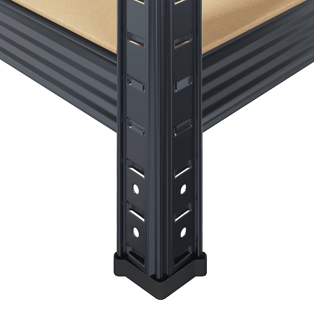 vidaXL Étagère à 5 niveaux 3 pcs anthracite acier et bois ingénierie