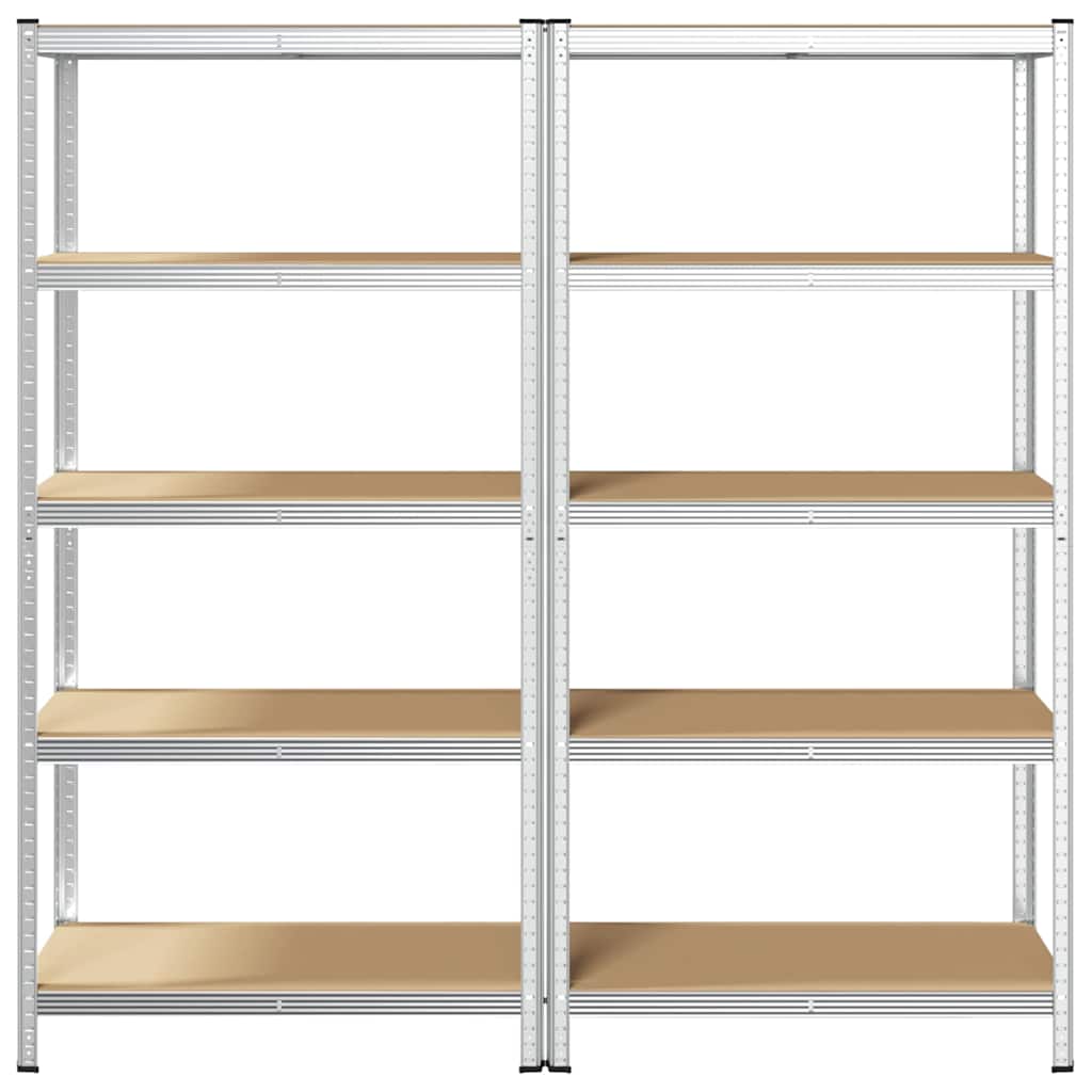 vidaXL Étagères de rangement à 5 niveaux 2 pcs acier bois d'ingénierie