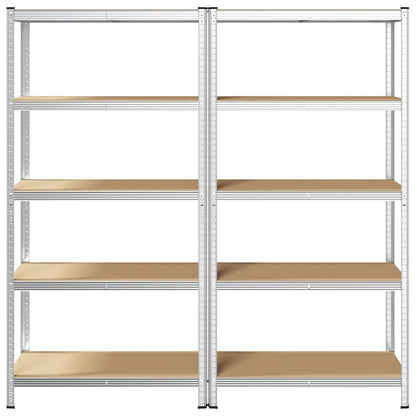 vidaXL Étagères de rangement à 5 niveaux 2 pcs acier bois d'ingénierie