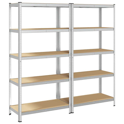 vidaXL Étagères de rangement à 5 niveaux 2 pcs acier bois d'ingénierie