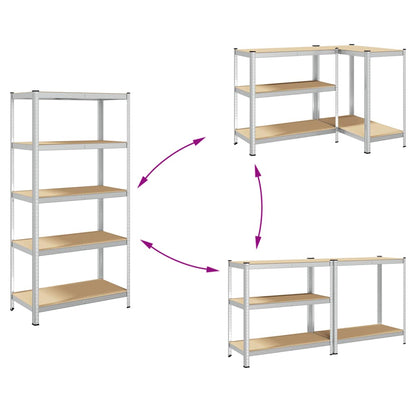 vidaXL Étagères de rangement à 5 niveaux 2 pcs acier bois d'ingénierie