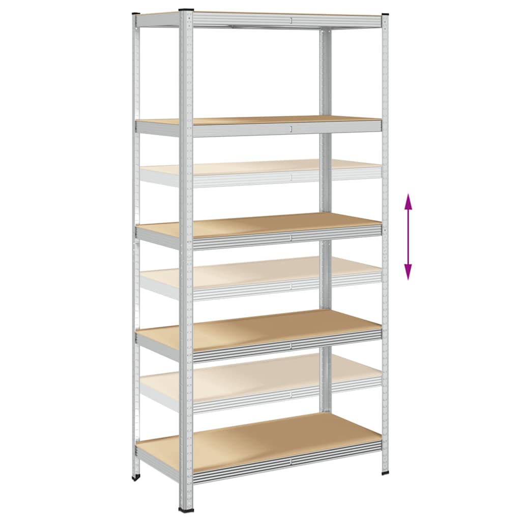 vidaXL Étagères de rangement à 5 niveaux 2 pcs acier bois d'ingénierie