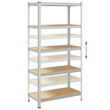 vidaXL Étagères de rangement à 5 niveaux 2 pcs acier bois d'ingénierie
