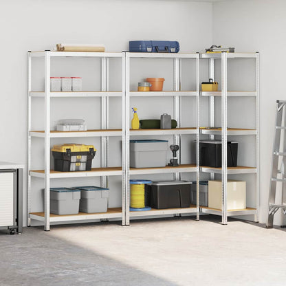 vidaXL Étagères de rangement à 5 niveaux 3 pcs acier bois d'ingénierie