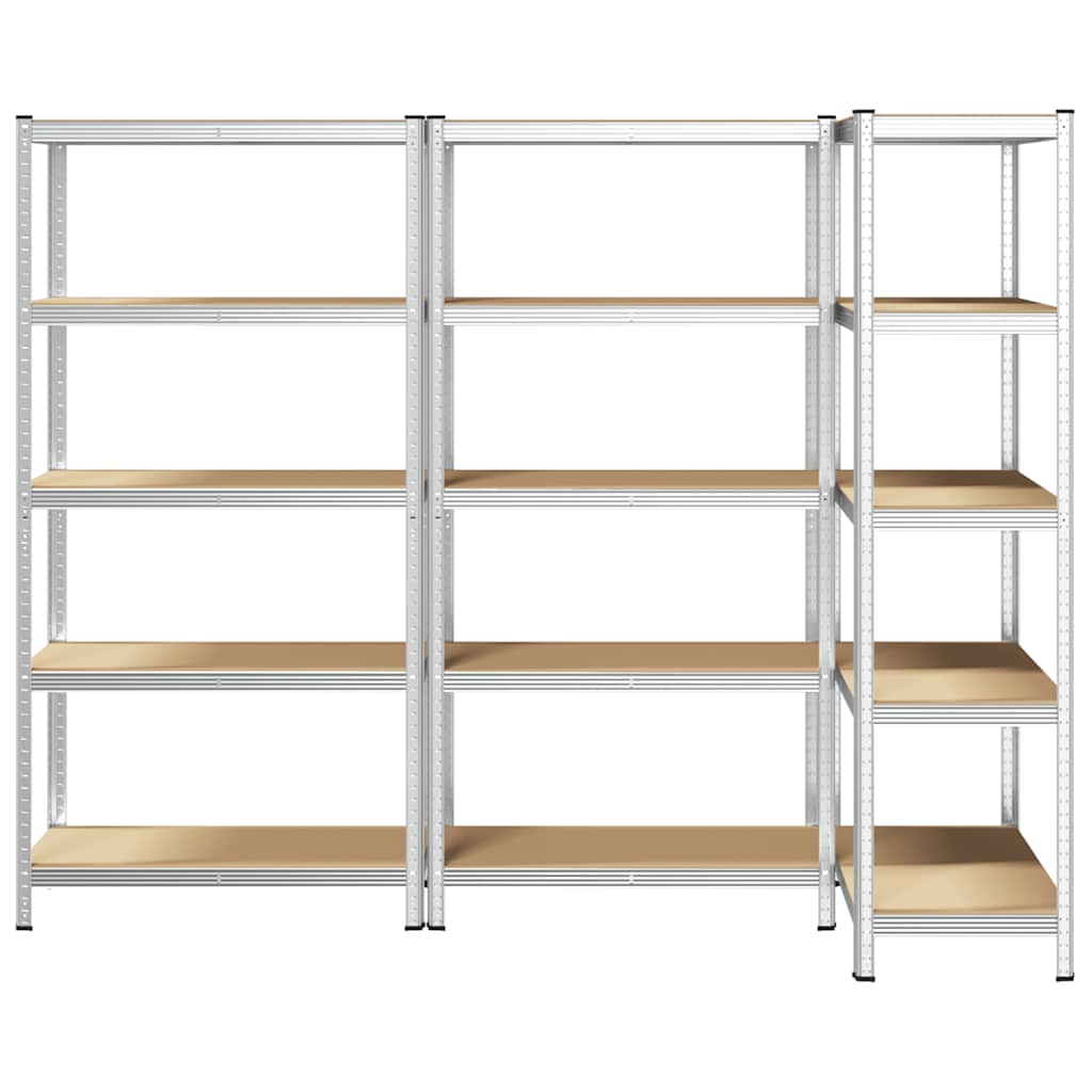 vidaXL Étagères de rangement à 5 niveaux 3 pcs acier bois d'ingénierie