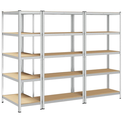vidaXL Étagères de rangement à 5 niveaux 3 pcs acier bois d'ingénierie