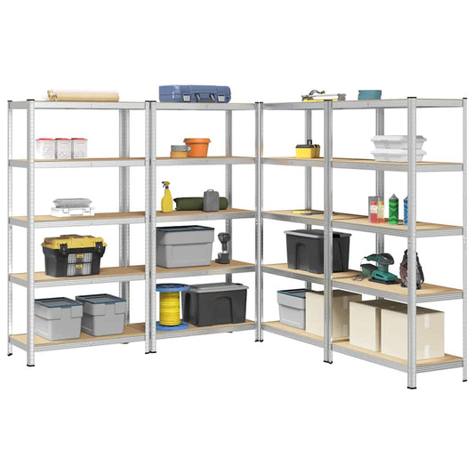 vidaXL Étagères de rangement à 5 niveaux 4 pcs acier bois d'ingénierie