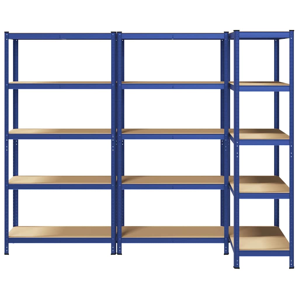 vidaXL Étagères de rangement à 5 niveaux 3 pcs Bleu
