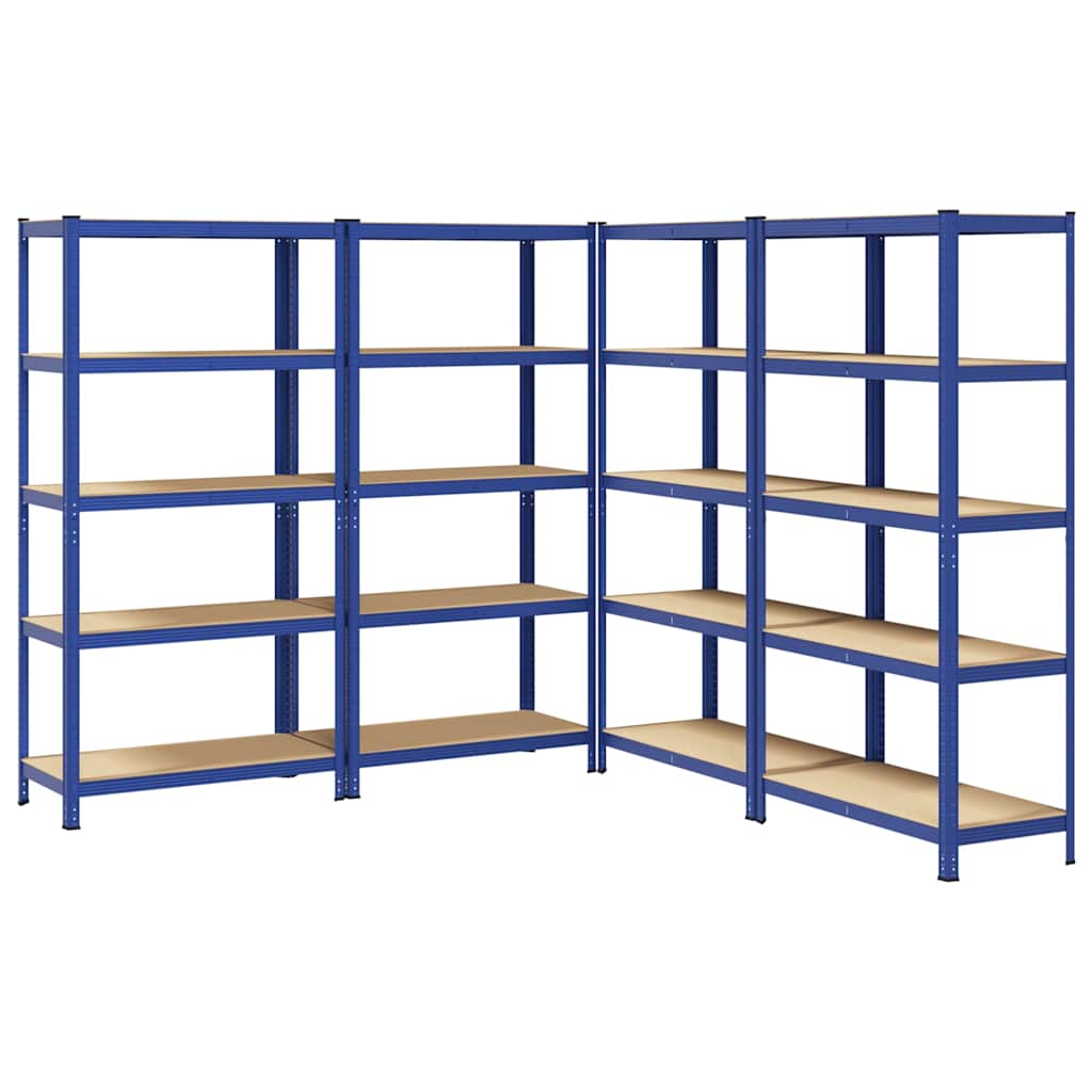 vidaXL Étagères de rangement à 5 niveaux 4 pcs bleu