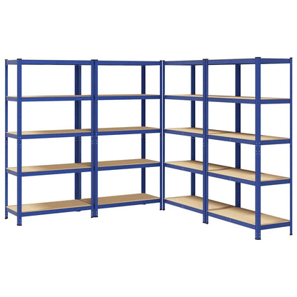 vidaXL Étagères de rangement à 5 niveaux 4 pcs bleu