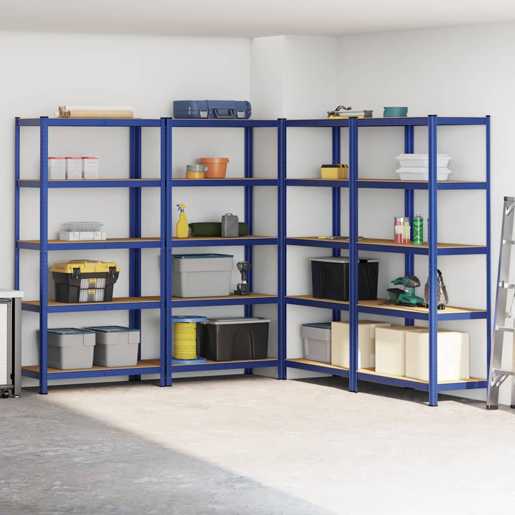 vidaXL Étagères de rangement à 5 niveaux 4 pcs bleu