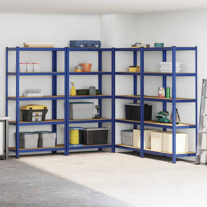 vidaXL Étagères de rangement à 5 niveaux 4 pcs bleu