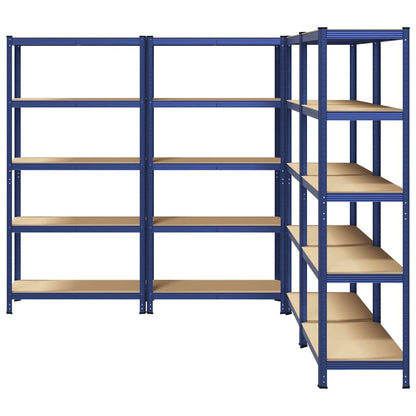 vidaXL Étagères de rangement à 5 niveaux 4 pcs bleu