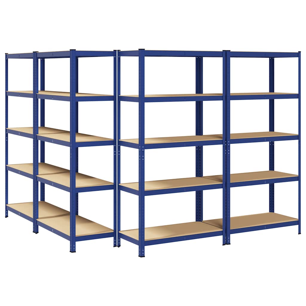 vidaXL Étagères de rangement à 5 niveaux 4 pcs bleu