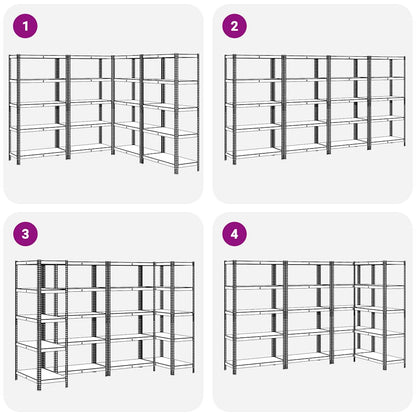 vidaXL Étagères de rangement à 5 niveaux 4 pcs bleu