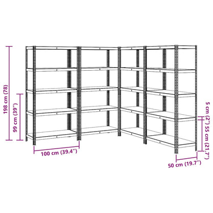 vidaXL Étagères de rangement à 5 niveaux 4 pcs bleu