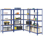 vidaXL Étagères de rangement à 5 niveaux 4 pcs bleu