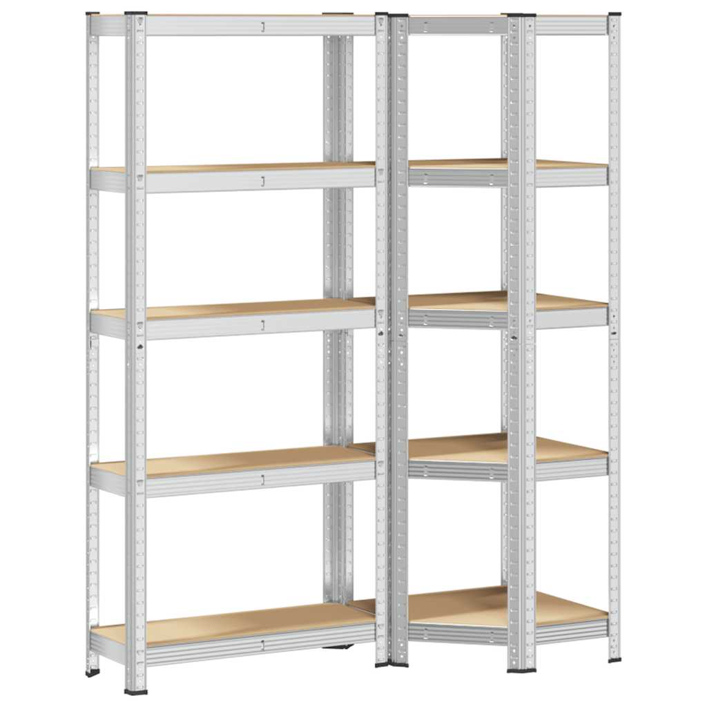 vidaXL Ensemble d'étagères à 5 niveaux 2 pcs acier bois d'ingénierie