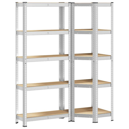 vidaXL Ensemble d'étagères à 5 niveaux 2 pcs acier bois d'ingénierie